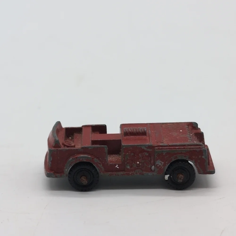 Vintage Toy Car Set - Corgi Heinkel Bubble, Midget Fire Truck, Tow Truck, Drag